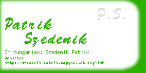 patrik szedenik business card
